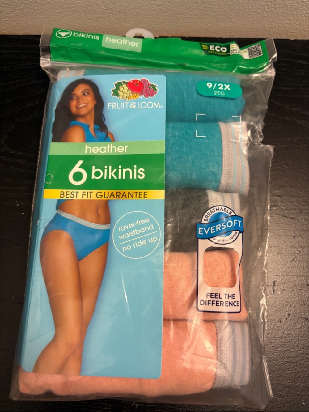 Fruit of the Loom Heather 6-Pack Bikini Briefs - Blue, Gray, Pink